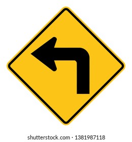 Turn Left Road Sign Clipart