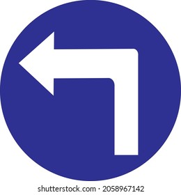 Turn left road sign. Vector illustration file with white color background.