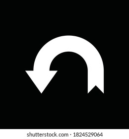 Turn left sign icon. Turn back arrow icon style. Infographic vector arrows.