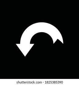 Turn left sign icon. Turn back arrow icon style. Infographic vector arrows.