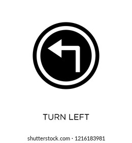 Turn left sign icon. Turn left sign symbol design from Traffic signs collection. Simple element vector illustration on white background.
