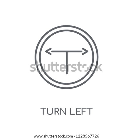 Turn left sign linear icon. Modern outline Turn left sign logo concept on white background from Traffic Signs collection. Suitable for use on web apps, mobile apps and print media.