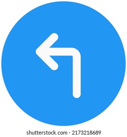 Turn left sign on a sign board