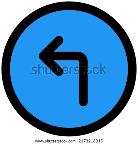 Turn left sign on a sign board