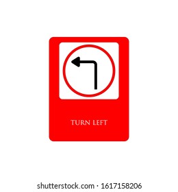 Turn left sign. simple design