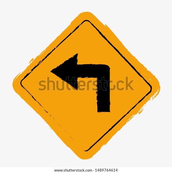 turn left sign. vector
icon.