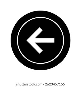 turn left silhouette vector icon