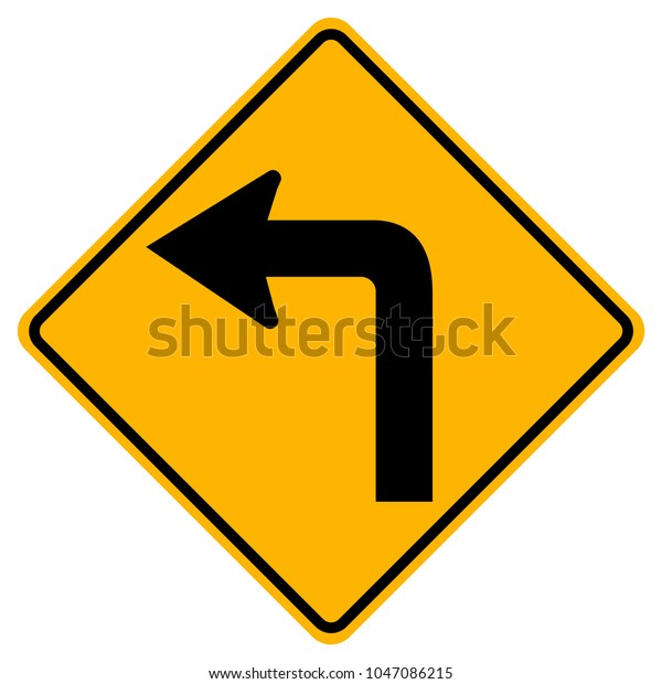 Turn Left Traffic Road Signvector Illustration Stock Vector (Royalty ...