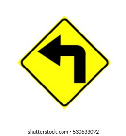 Turn left traffic sign