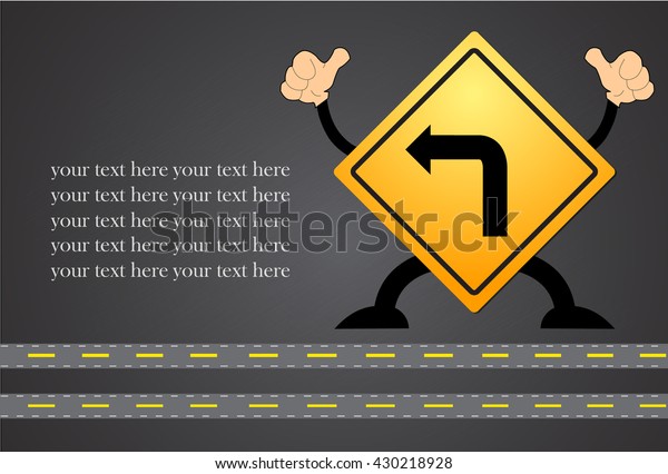 Turn left traffic sign on\
blackboard