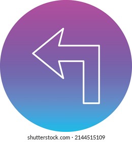 Turn Left vector icon. Can be used for printing, mobile and web applications.