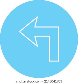 Turn Left vector icon. Can be used for printing, mobile and web applications.