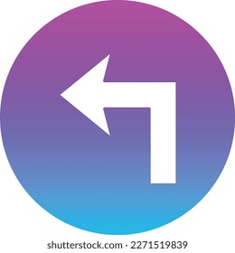 Turn Left vector icon. Can be used for printing, mobile and web applications.