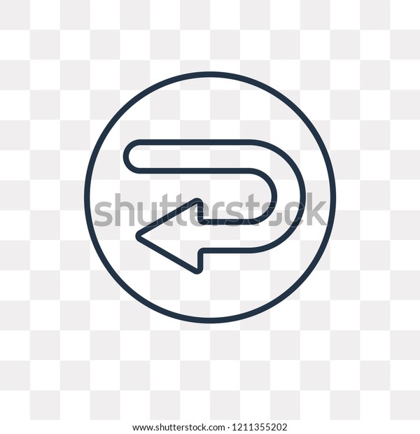 Turn left vector outline icon isolated on
transparent background, high quality linear Turn left transparency
concept can be used web and
mobile