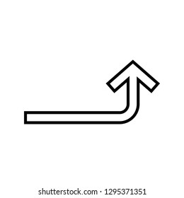 Turn up Line Black Icon