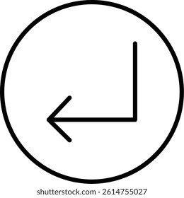 Turn Line Vector Icon Design