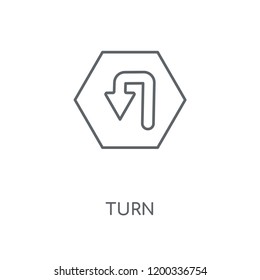 Turn linear icon. Turn concept stroke symbol design. Thin graphic elements vector illustration, outline pattern on a white background, eps 10.