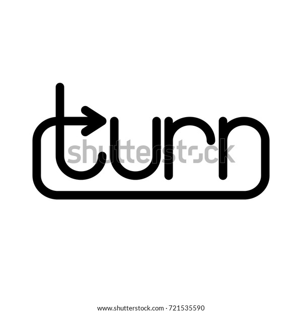 Turn Logo Template Signboard Arrow Text Stock Vector (Royalty Free