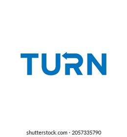 Turn logo text design template