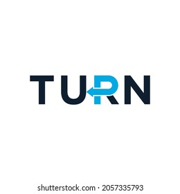 Turn logo text design template