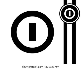 turn off - black and white vector icon