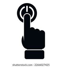Turn off button icon flat vector. Business mobile. Service team