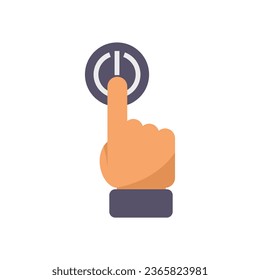 Turn off button icon flat vector. Business mobile. Service team isolated