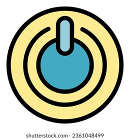 Turn off button icon outline vector. Digital detox. Smartphone disconnect color flat