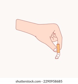 turn off cigarette hand icon, illustration icon for health