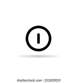 Turn off icon - black vector illustration