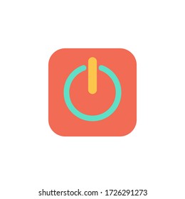 turn off icon flat design vector illustration. ecology icon isolated on white background