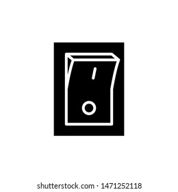 Turn Off Icon , Key Template Design Simple Concept Emblem Isolated Illustration ,  Technology Sample Control , Outline Solid Background White
