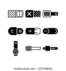 Deaktivieren Sie das Symbol oder das Logo als Symbol für einzelne Zeichen, Vektorgrafik - Sammlung von hochwertigen Vektorsymbol in schwarzem Stil
