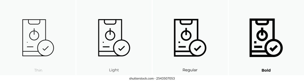 turn off icon. Thin, Light Regular And Bold style design isolated on white background