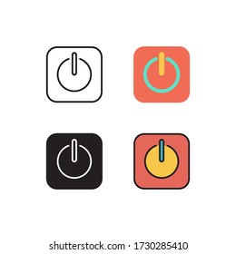 turn off icon vector with different style design. isolated on white background