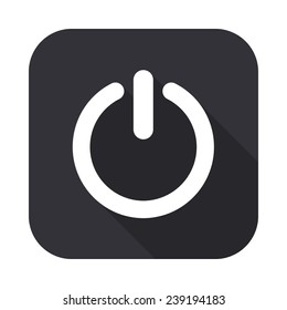 turn off icon - vector illustration with long shadow 
