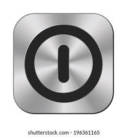 Turn off icon - vector metal button
