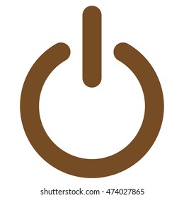 Turn Off icon. Vector style is flat iconic symbol with rounded angles, brown color, white background.