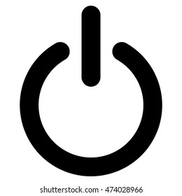 Turn Off icon. Vector style is flat iconic symbol with rounded angles, black color, white background.