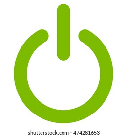 Turn Off icon. Vector style is flat iconic symbol with rounded angles, eco green color, white background.