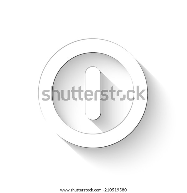 Turn Off Icon White Vector Illustration Stock Vector (Royalty Free