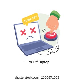 Desative a ilustração de estilo dos conceitos de notebook. Arquivo EPS 10