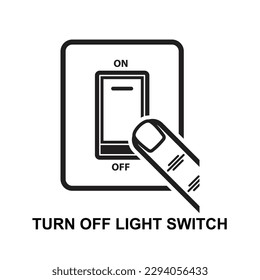 Apague el interruptor de las luces. Conmutar el interruptor aislado en la ilustración vectorial de fondo.