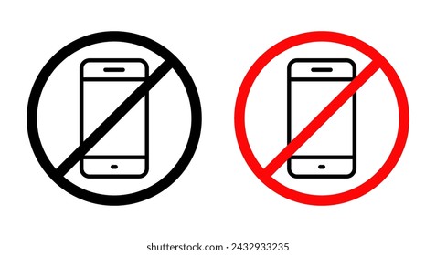 Turn off mobile phone icon vector. No smartphone sign. Cellphone barring symbol