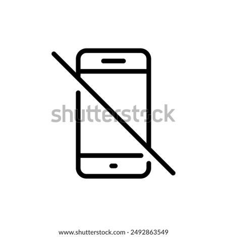 Turn off phone icon in line style. No cellphone sign symbol