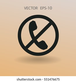 Schalten Sie das Telefonsymbol aus. Vektorgrafik