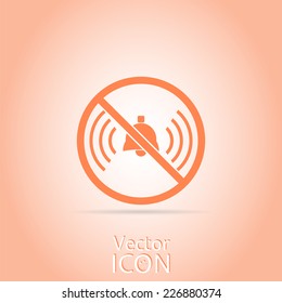 Turn off phone ringer icon. Made in vector