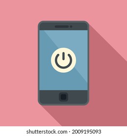 Schalten Sie das Smartphone-Symbol aus, eine flache Vektorgrafik. Schalten Sie das Mobiltelefon aus. Handy-Shuttle