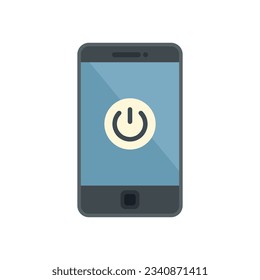 Turn off smartphone icon flat vector. Turn off mobile phone. Cellphone shutdown isolated