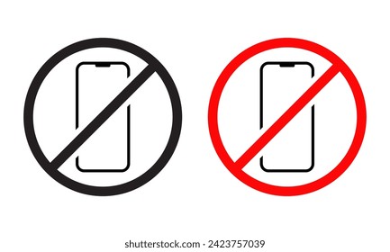 Turn off smartphone sign. No mobile phone icon. Cellphone barring symbol vector